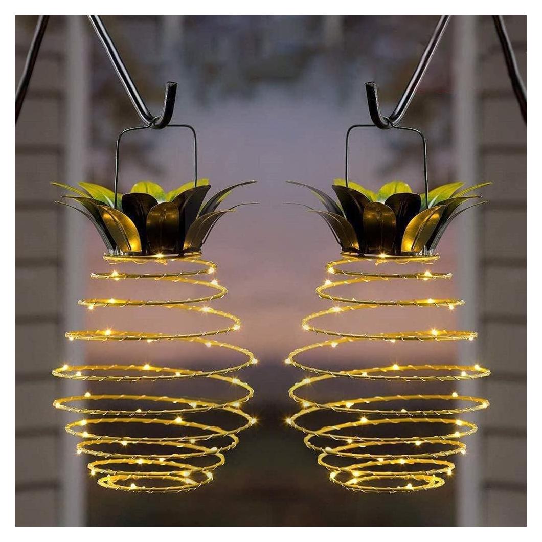 Paquete de 2 Luces Colgantes Solares JHPGEOE 60LED IP65