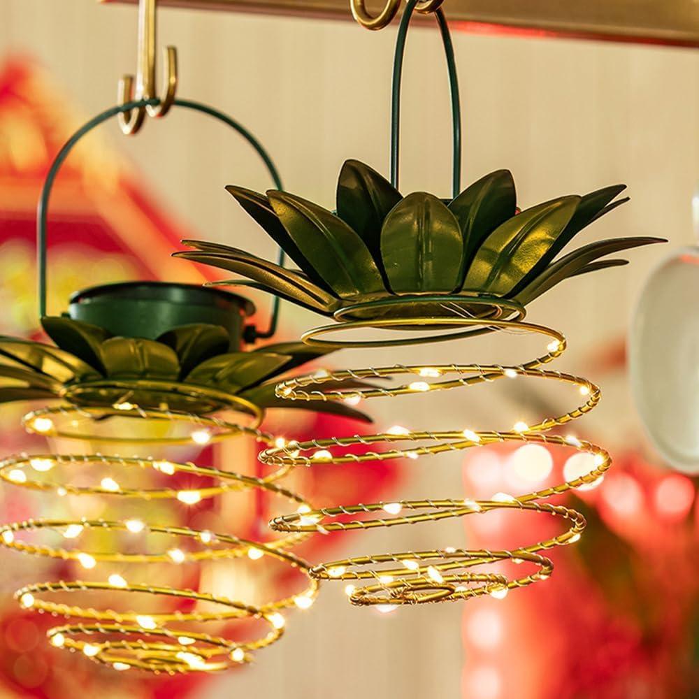 Paquete de 2 Luces Colgantes Solares JHPGEOE 60LED IP65