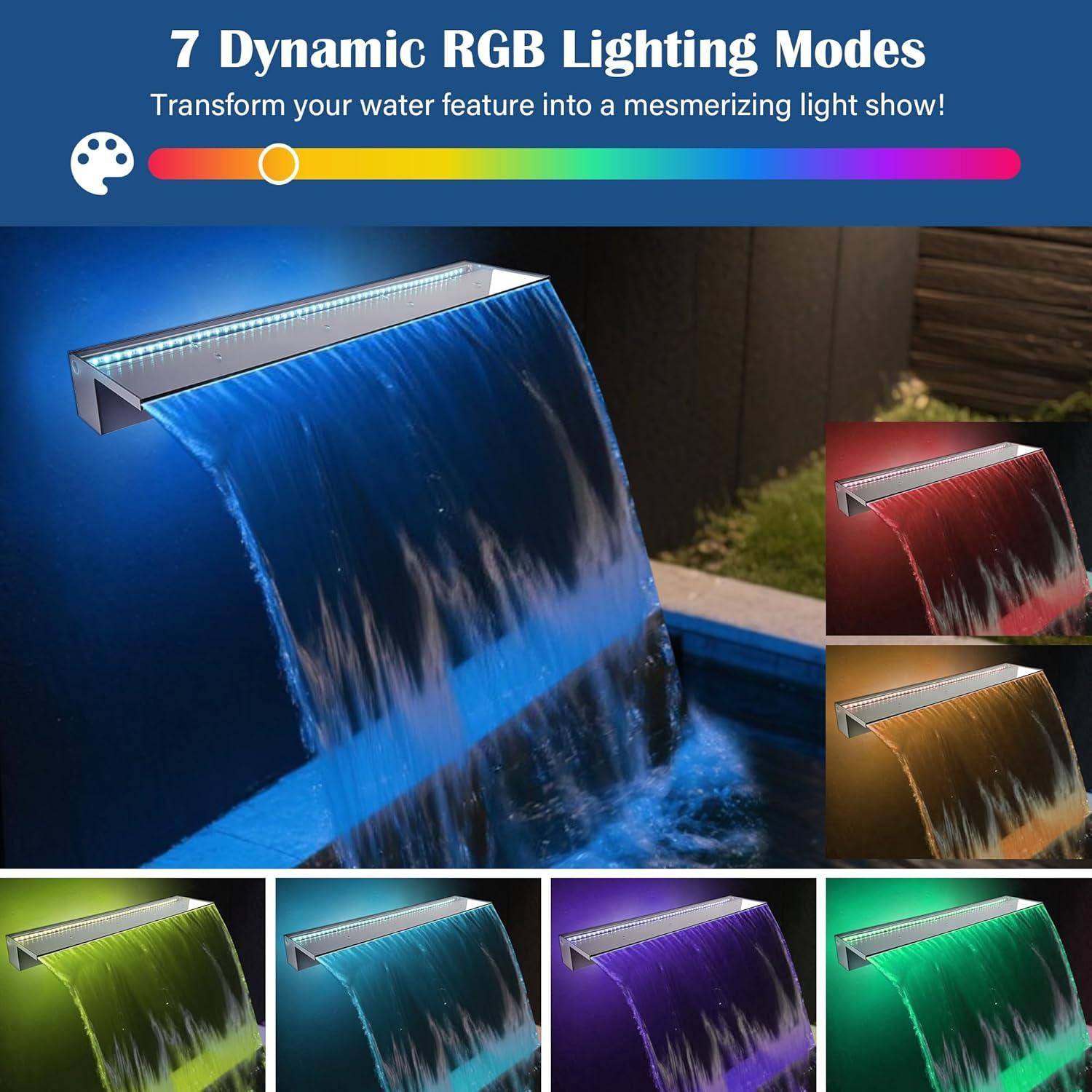 Fuente de Estanque SUMGREEN 91 cm con Luz LED Multicolor