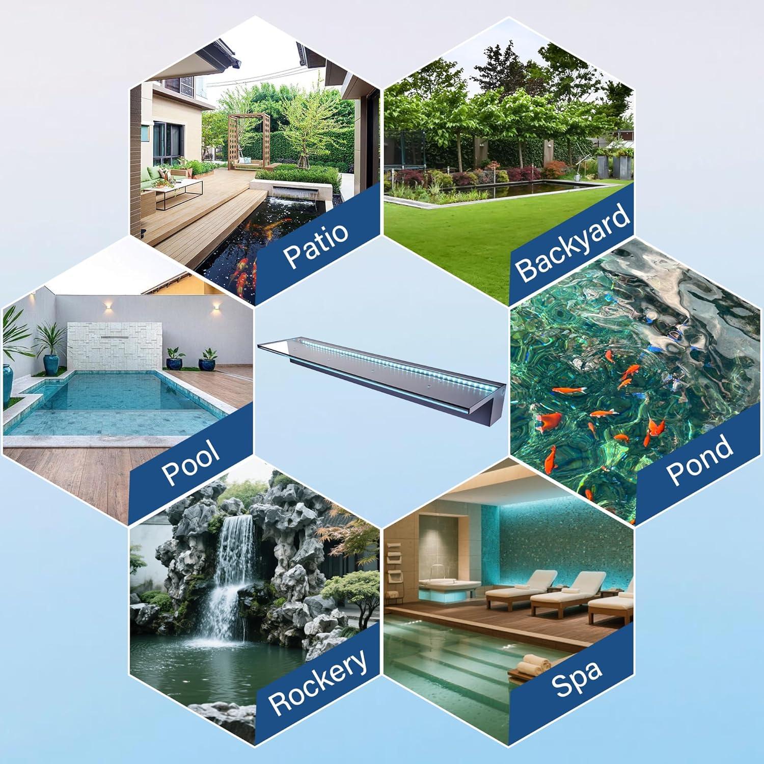 Fuente de Estanque SUMGREEN 91 cm con Luz LED Multicolor