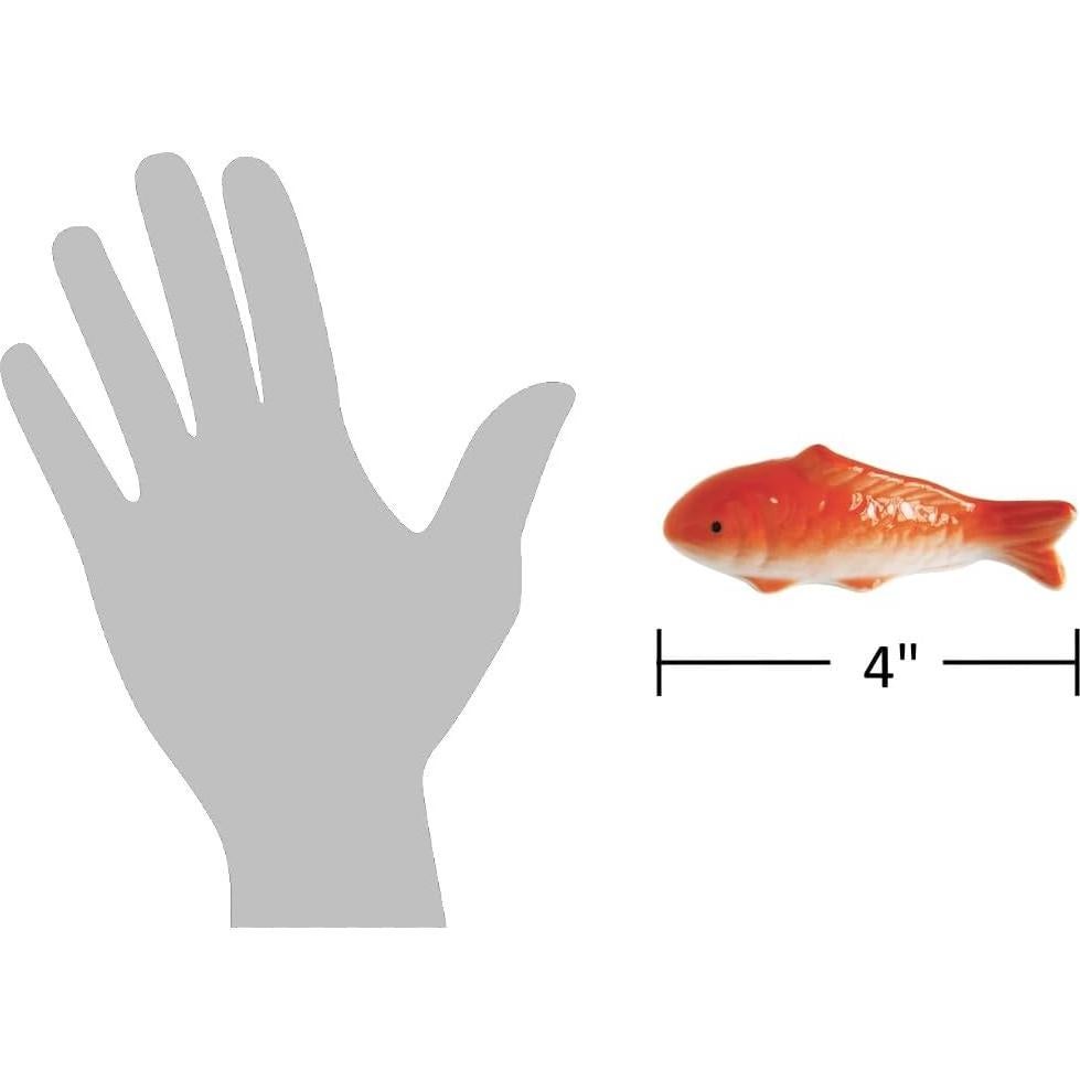 Juego de 2 Figuras Flotantes Koi Cerámica 10.16 cm