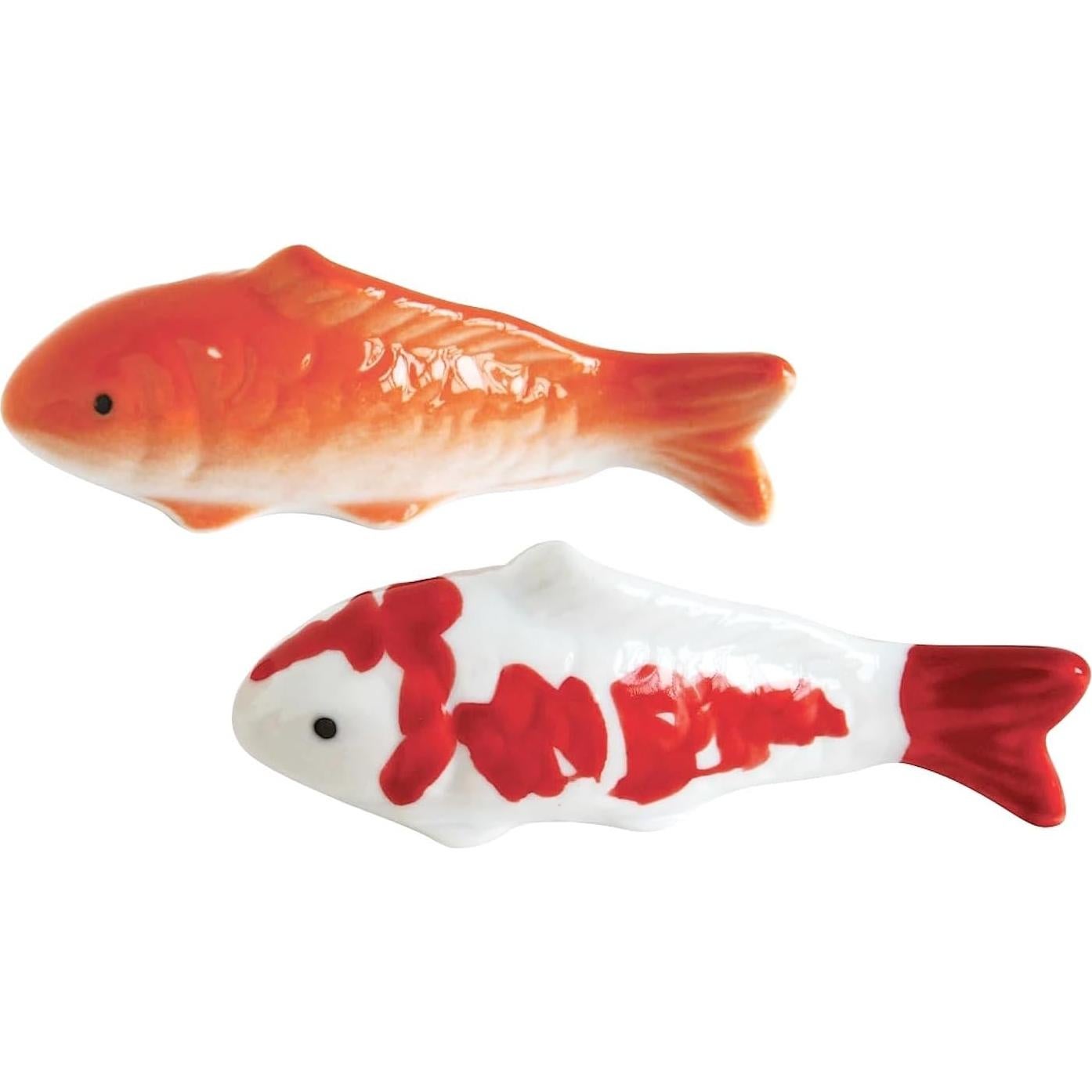 Juego de 2 Figuras Flotantes Koi Cerámica 10.16 cm