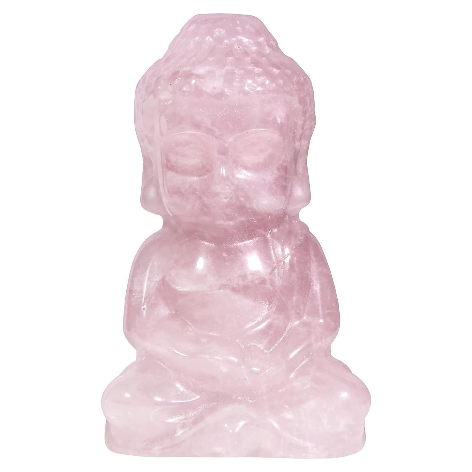 Figurita de cristal Buda meditando Mookaitedecor 5 cm rosa