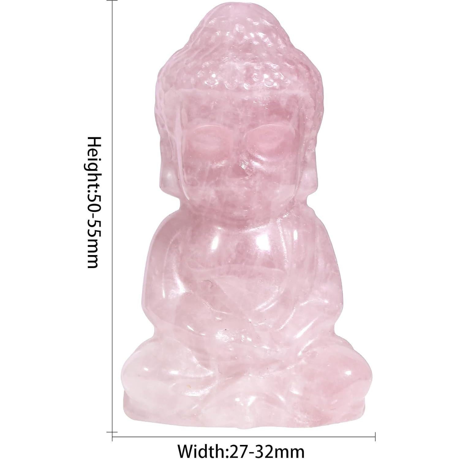 Figurita de cristal Buda meditando Mookaitedecor 5 cm rosa