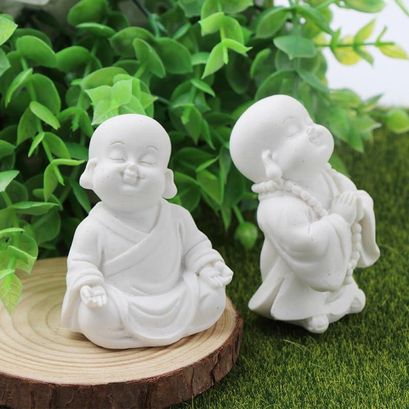 Estatuas de Buda Minimalistas de Arenisca 2 Pcs Decoración Zen