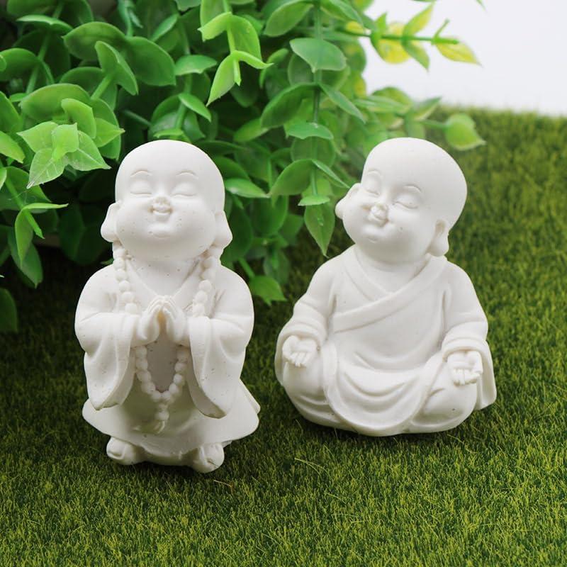 Estatuas de Buda Minimalistas de Arenisca 2 Pcs Decoración Zen