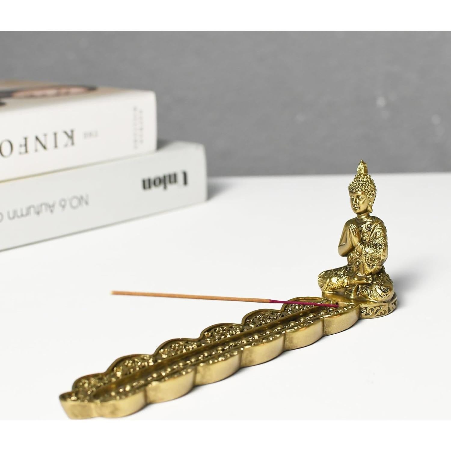 Estatua de Buda Dorado con Quemador de Incienso Kaly Arts