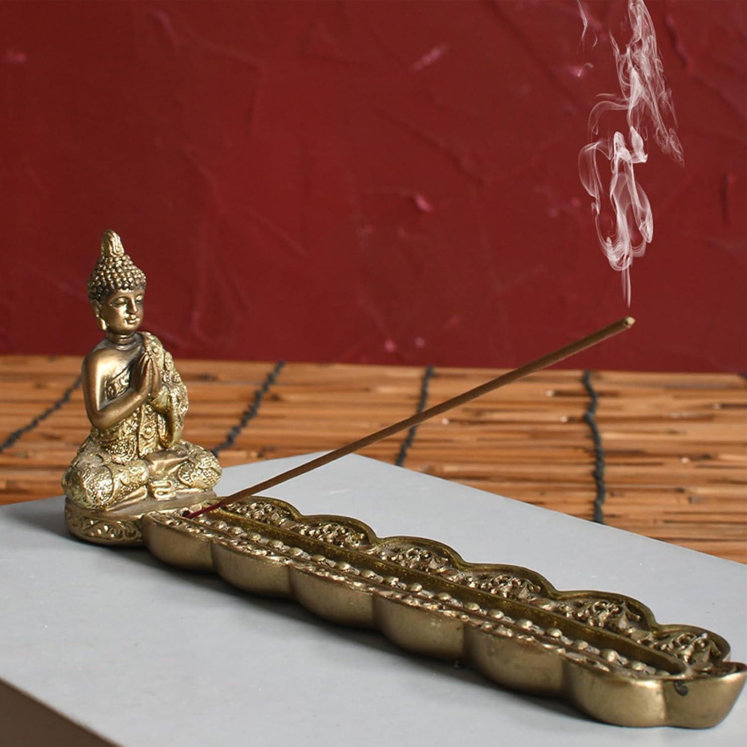 Estatua de Buda Dorado con Quemador de Incienso Kaly Arts