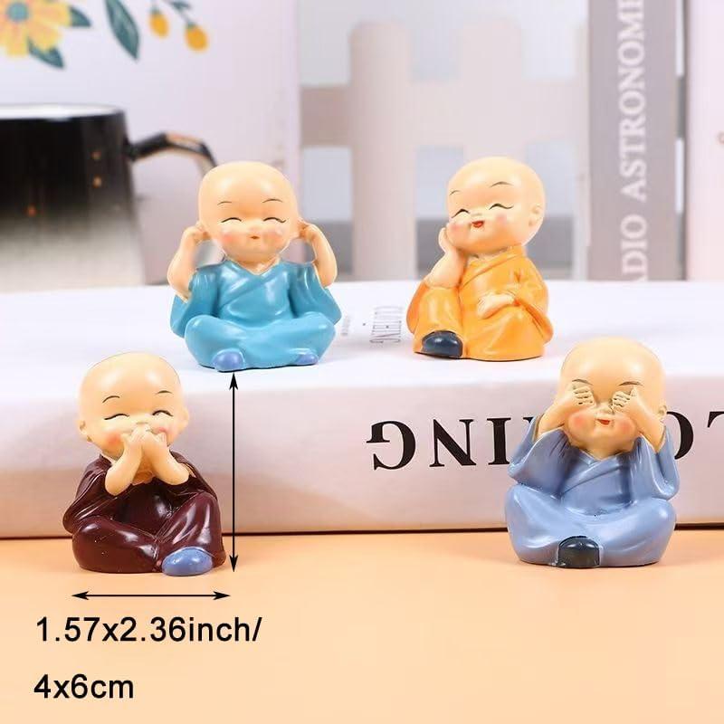 Estatuas de Buda Miniatura Pinenjoy - 4 Piezas Decorativas