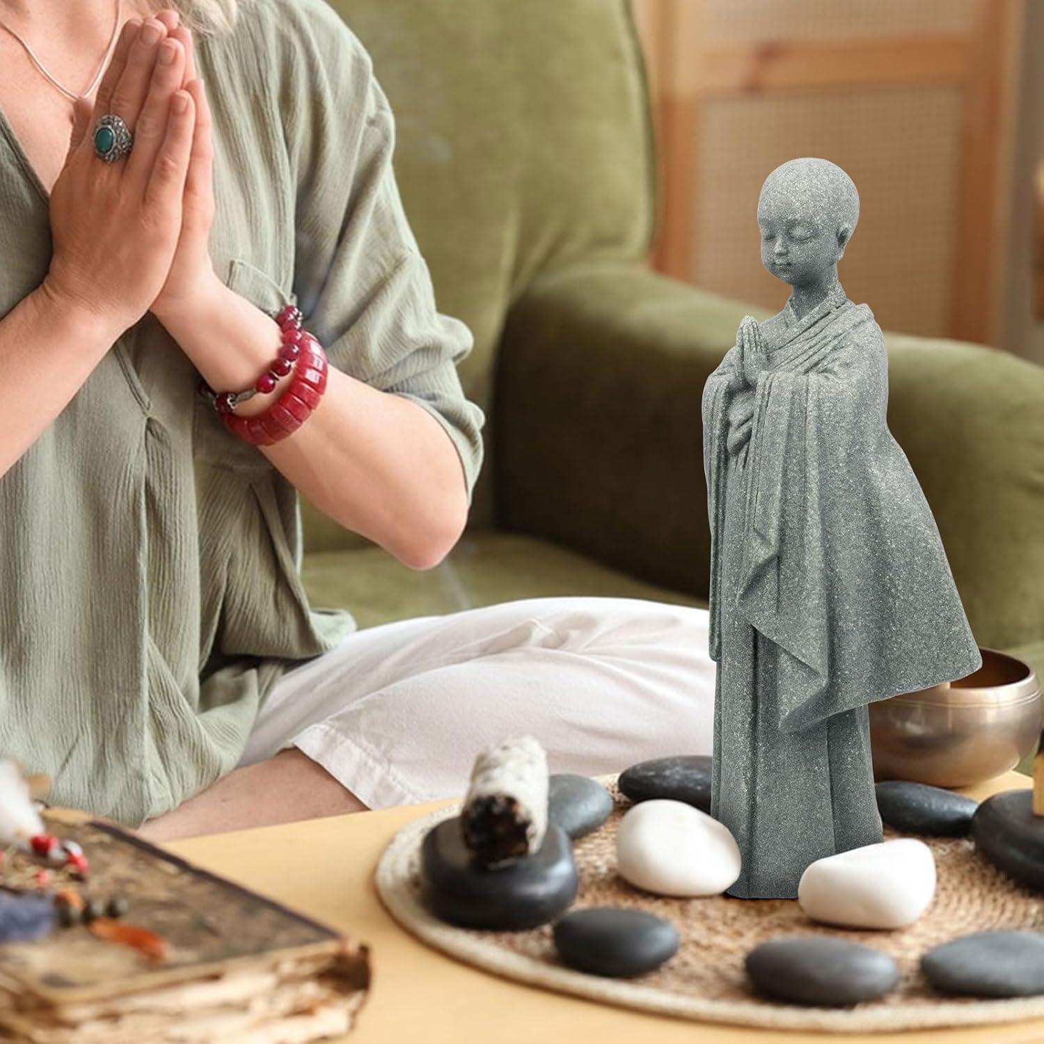 Estatua de Buda de Piedra BEIZHAN 13.46 cm Zen Decorativa