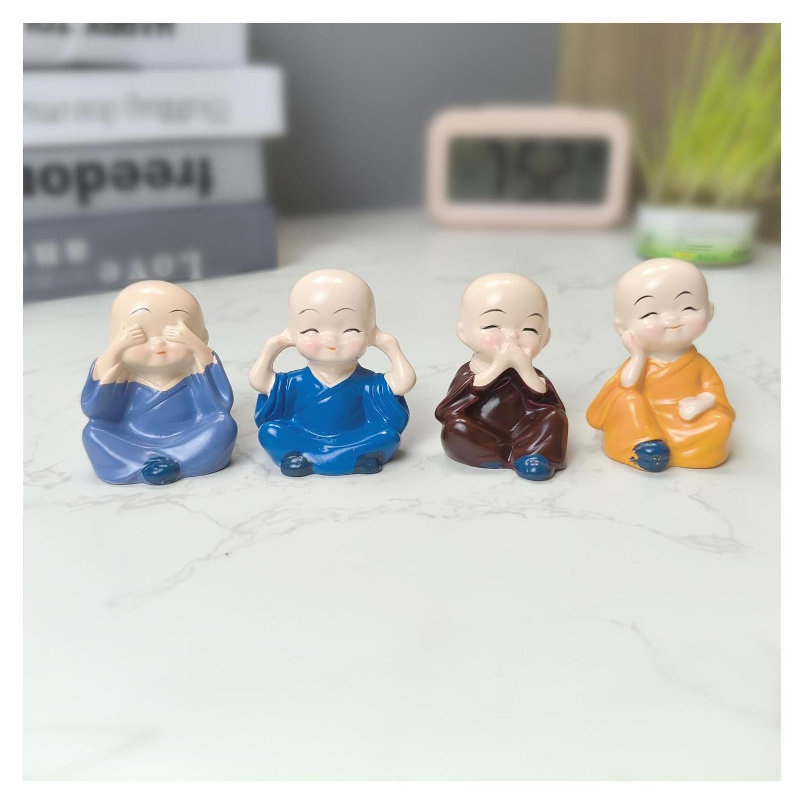 Estatua de Buda Riendo Miniatura LWDUDE 4.3 cm para Feng Shui