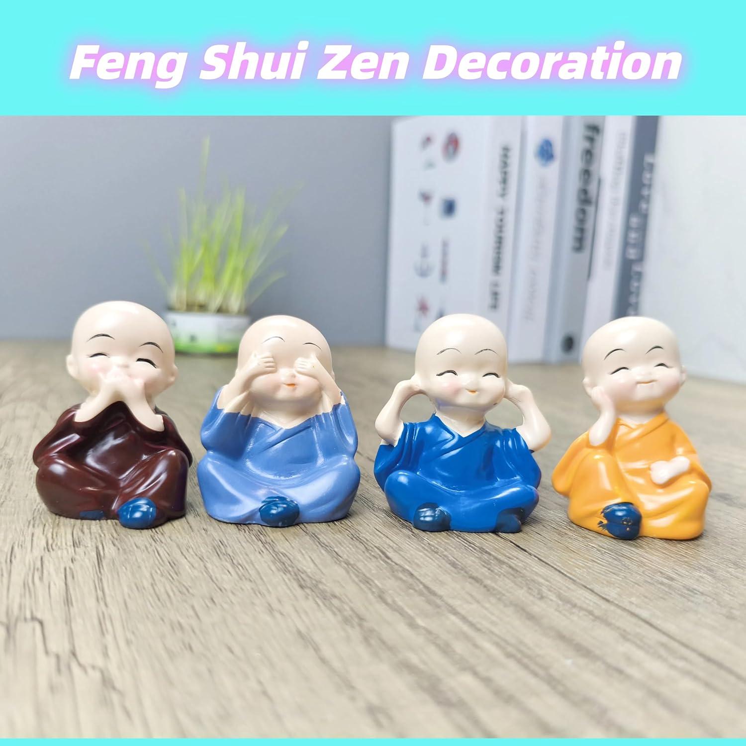 Estatua de Buda Riendo Miniatura LWDUDE 4.3 cm para Feng Shui