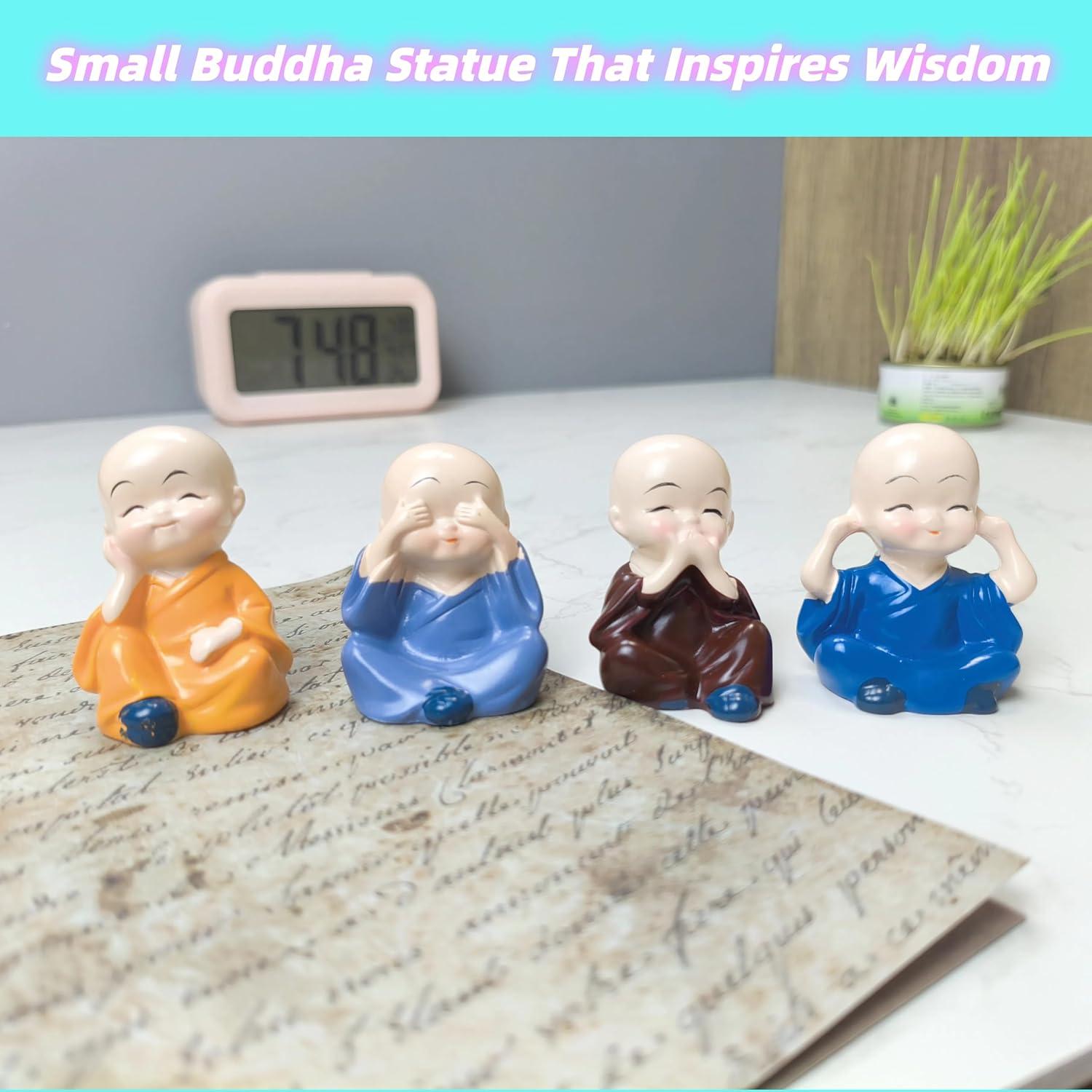 Estatua de Buda Riendo Miniatura LWDUDE 4.3 cm para Feng Shui
