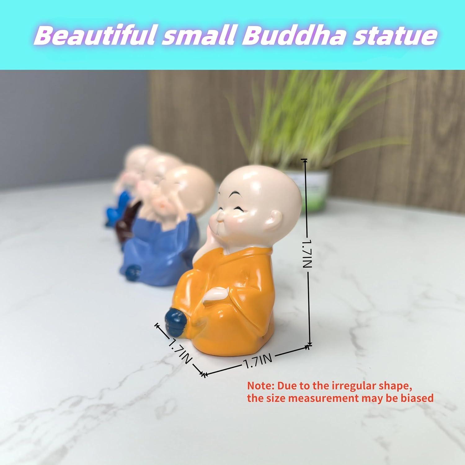 Estatua de Buda Riendo Miniatura LWDUDE 4.3 cm para Feng Shui