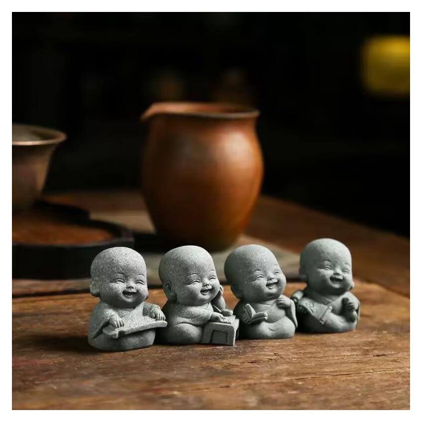 Estatuas de Buda Riendo 4PCS Fovasen - Decoración Feng Shui