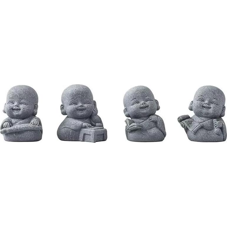 Estatuas de Buda Riendo 4PCS Fovasen - Decoración Feng Shui