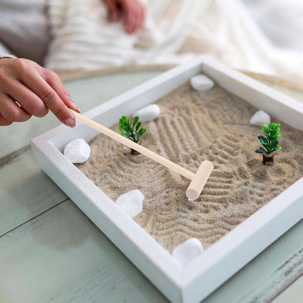 20 Mini Rastrillos de Bambú TOPPERFUN para Jardín Zen