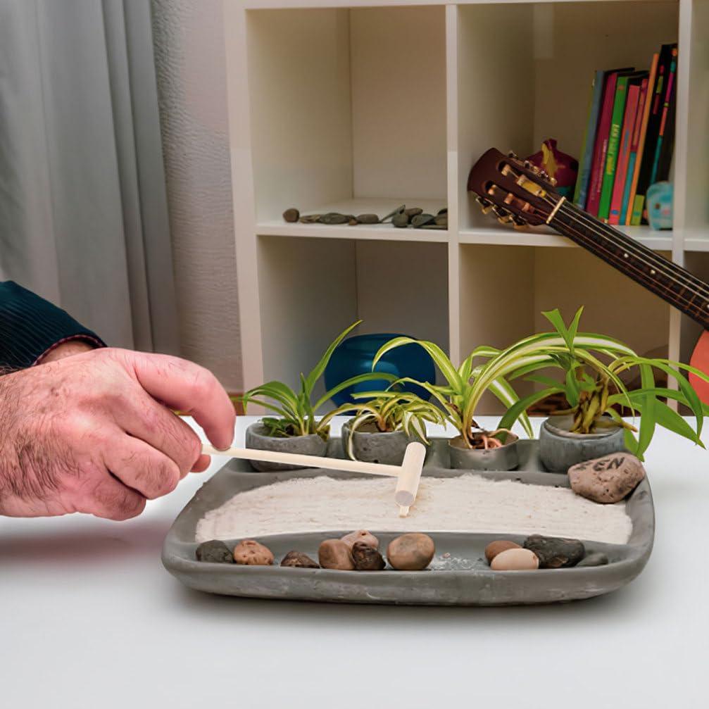 20 Mini Rastrillos de Bambú TOPPERFUN para Jardín Zen