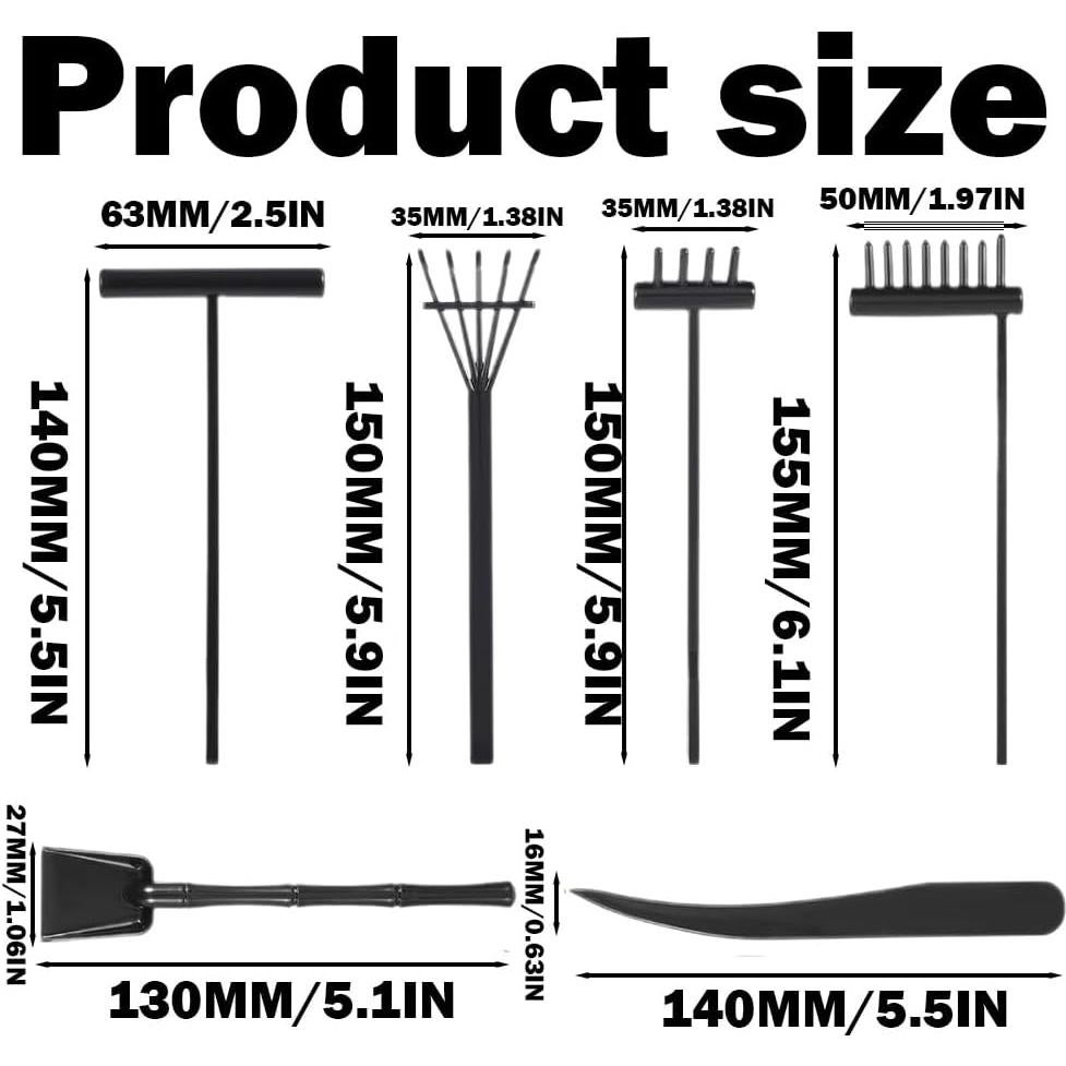 Kit Mini Jardín Zen 6 Piezas Cwouna Accesorios Meditación