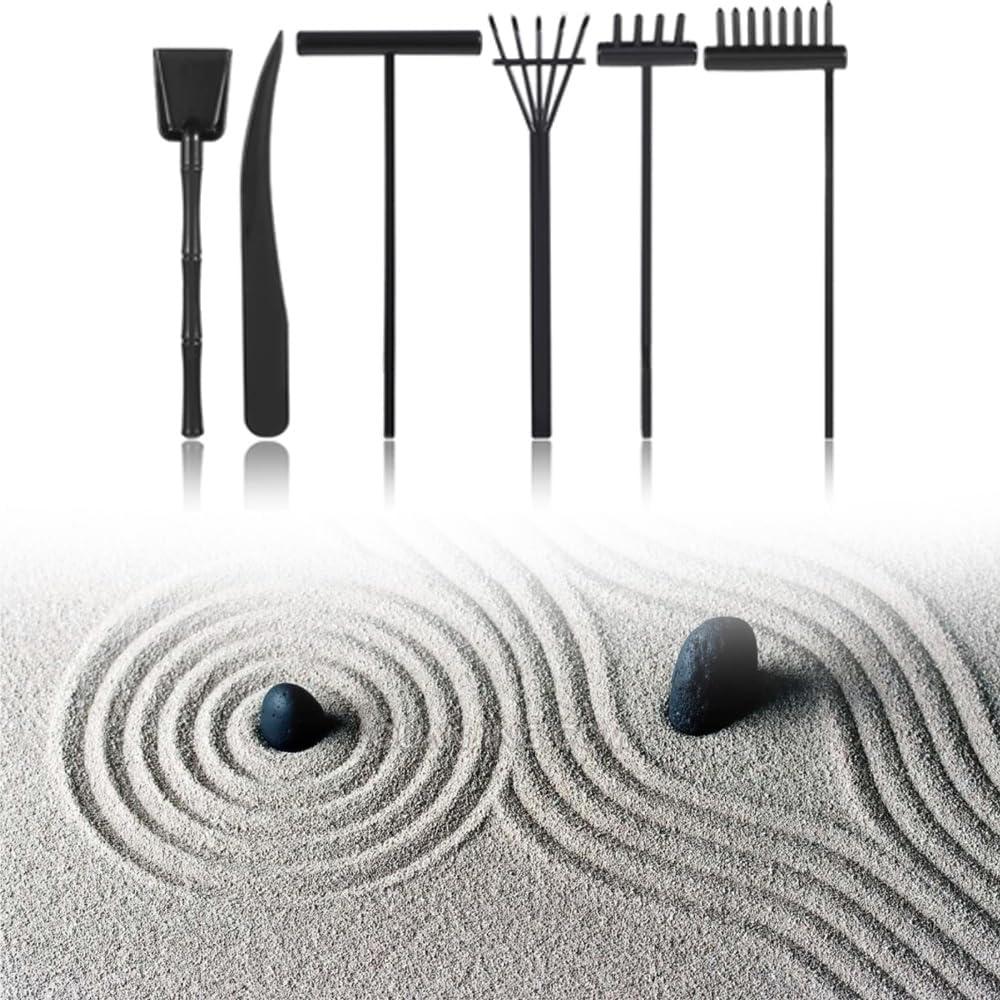 Kit Mini Jardín Zen 6 Piezas Cwouna Accesorios Meditación