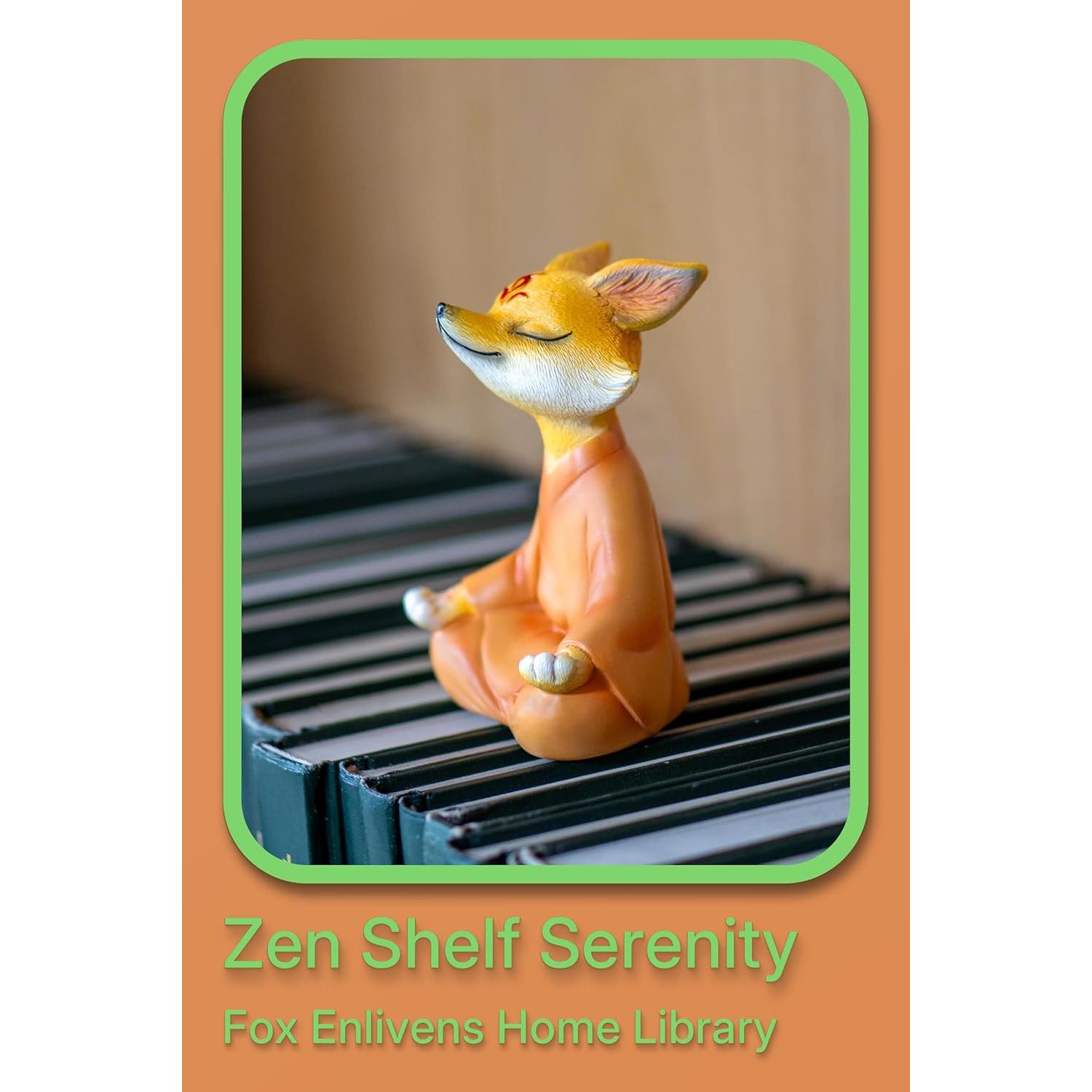 Estatua Zorro Zen Meditador Fuzrea 12 cm Decoración Hogar