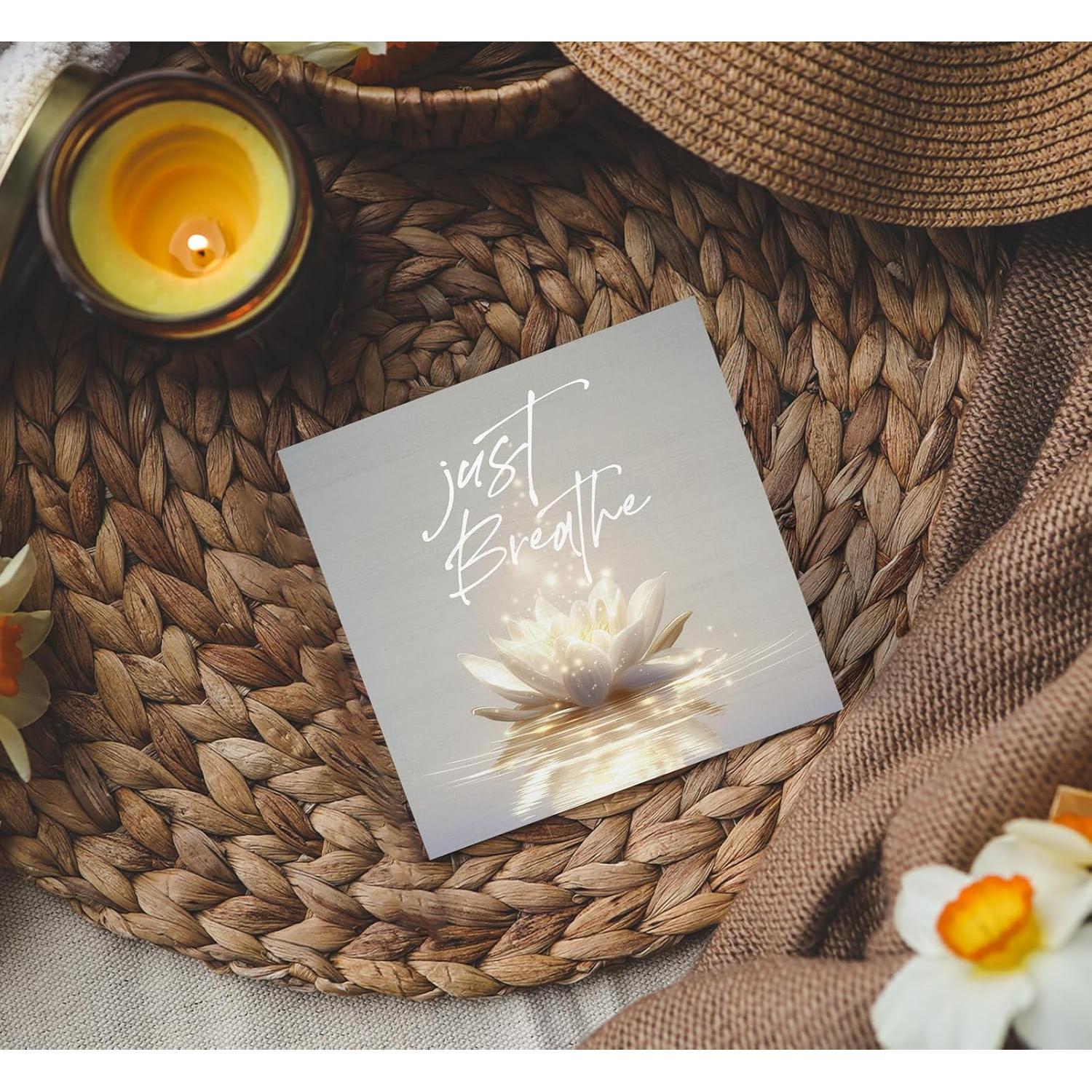 Cartel de Decoración Zen Nitelat Flor de Loto 12.7x12.7 cm