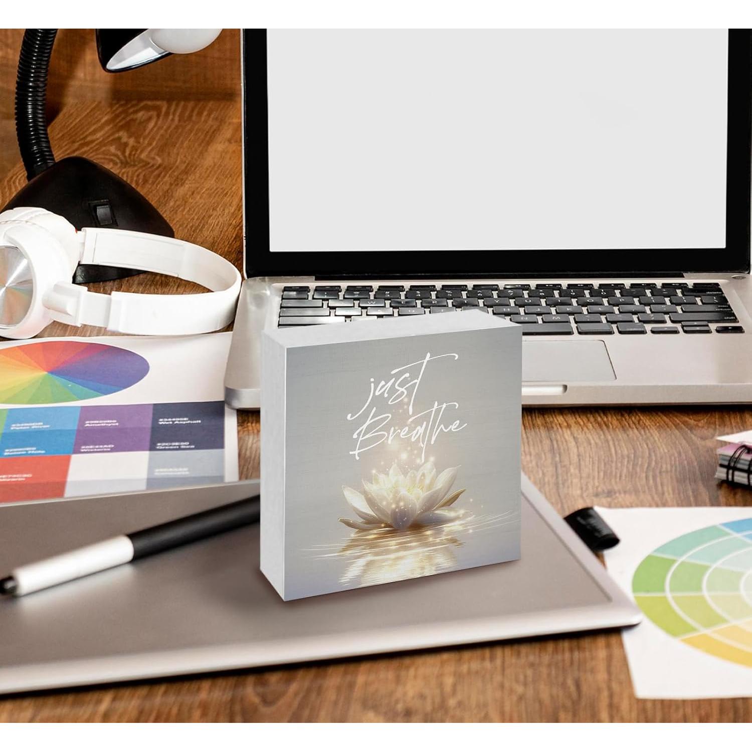 Cartel de Decoración Zen Nitelat Flor de Loto 12.7x12.7 cm