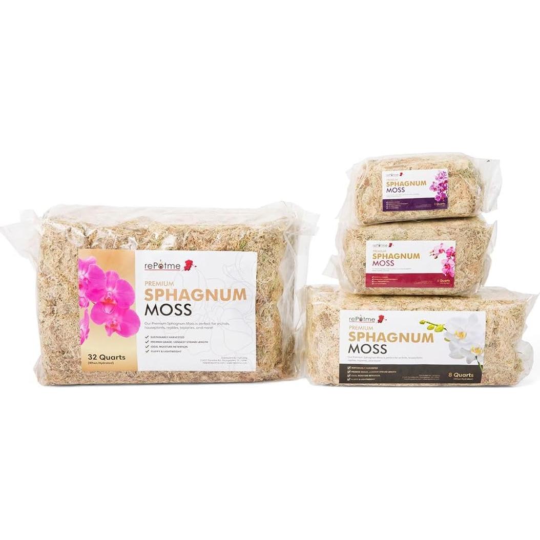Musgo Sphagnum Orgánico Premium rePotme - 2 Cuartos para Orquídeas
