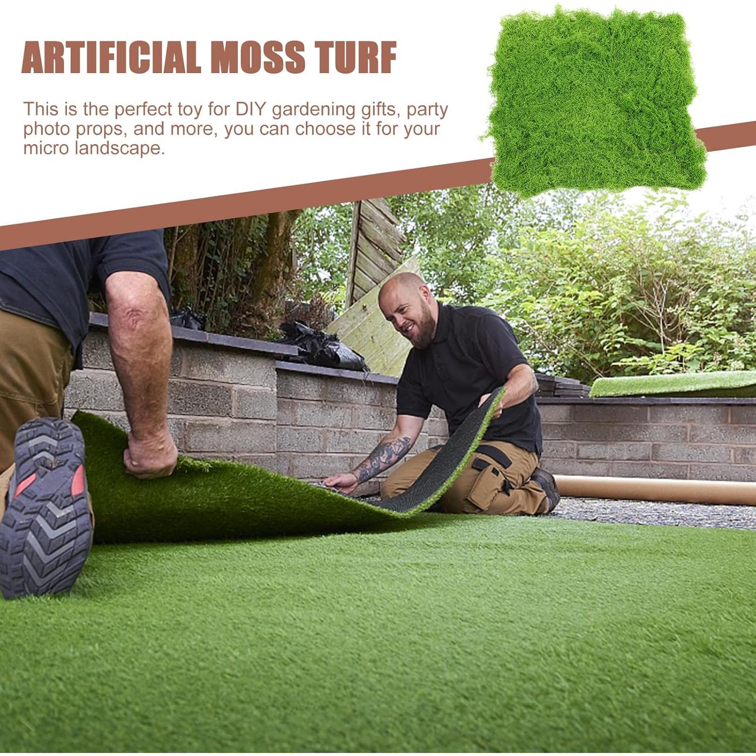 Alfombra de Musgo Artificial BESPORTBLE 50x50 cm Verde Claro