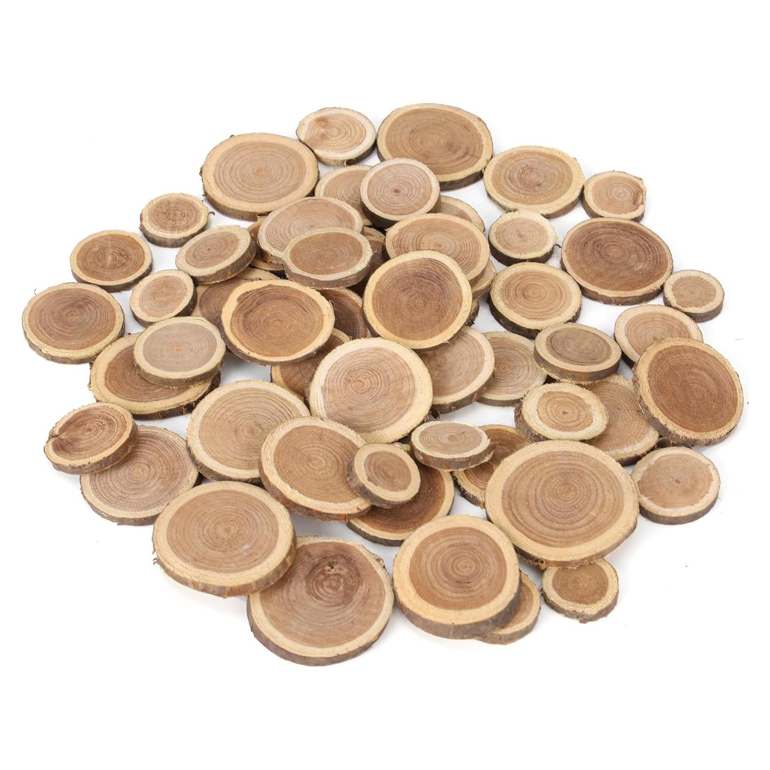 Rodajas de Madera Natural BYHER 60 Piezas 3-6.35 cm