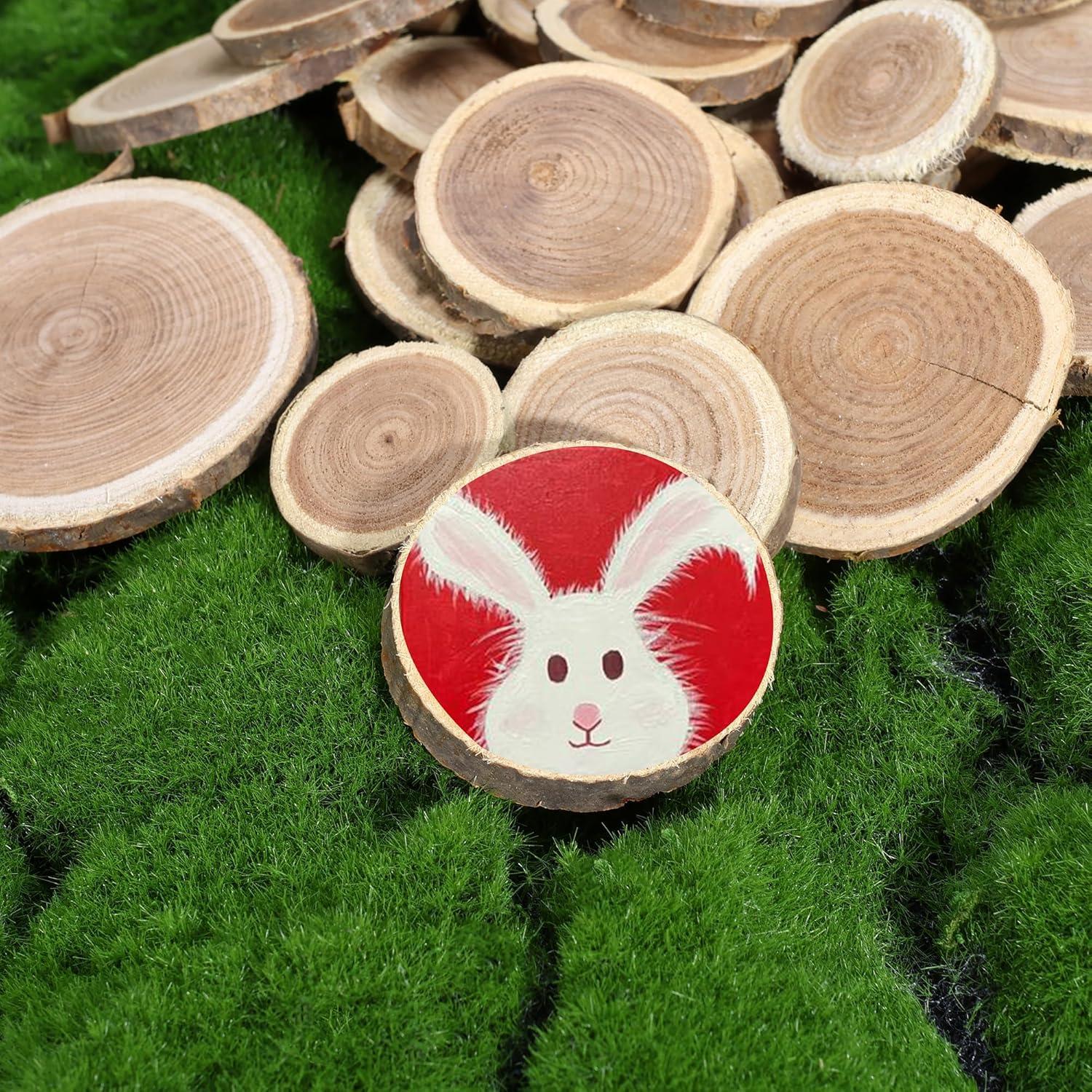 Rodajas de Madera Natural BYHER 60 Piezas 3-6.35 cm