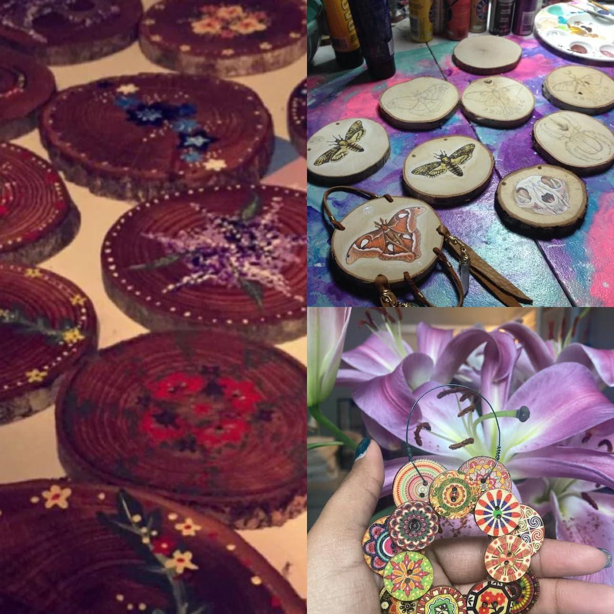 Rodajas de Madera Natural BYHER 60 Piezas 3-6.35 cm