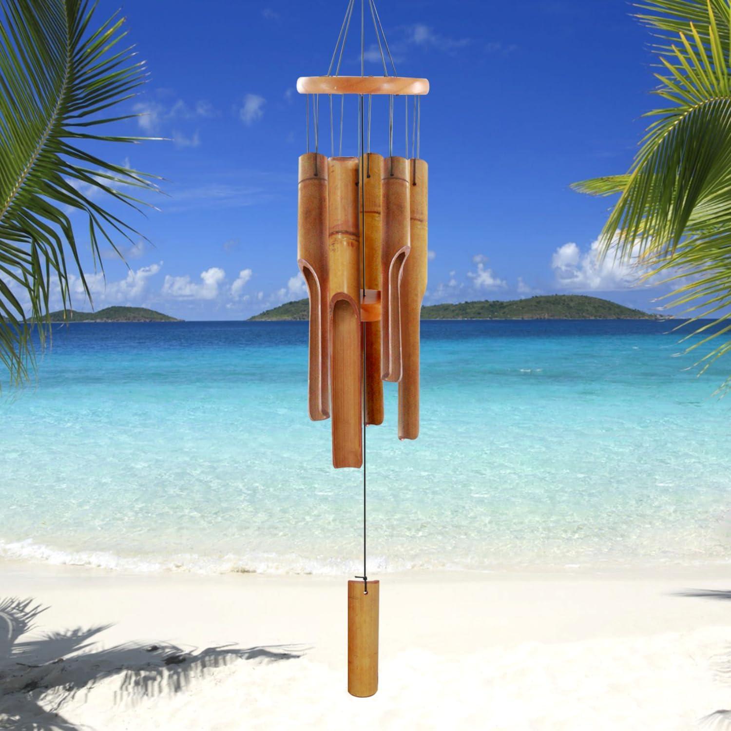 Campana de Viento de Bambú Astarin 81 cm Clásica para Exterior