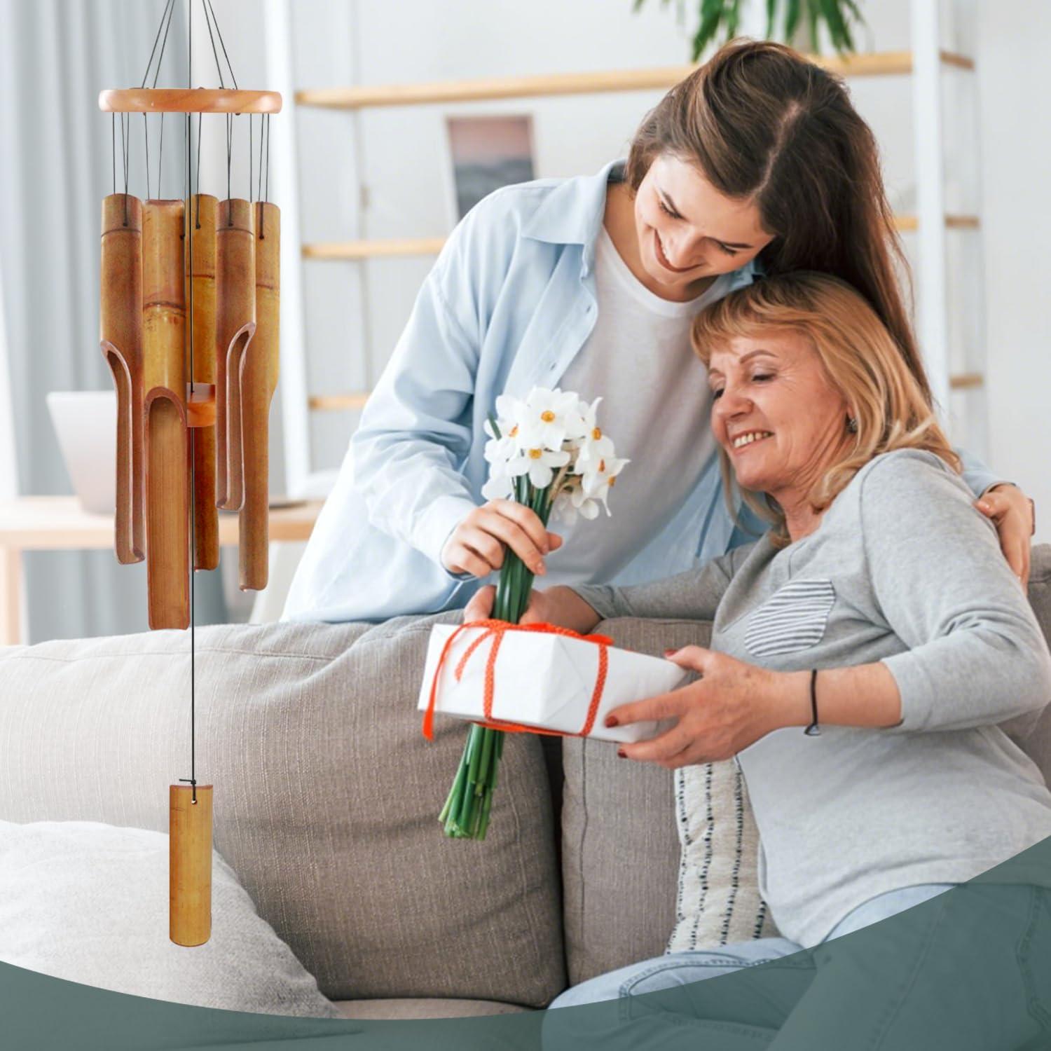 Campana de Viento de Bambú Astarin 81 cm Clásica para Exterior