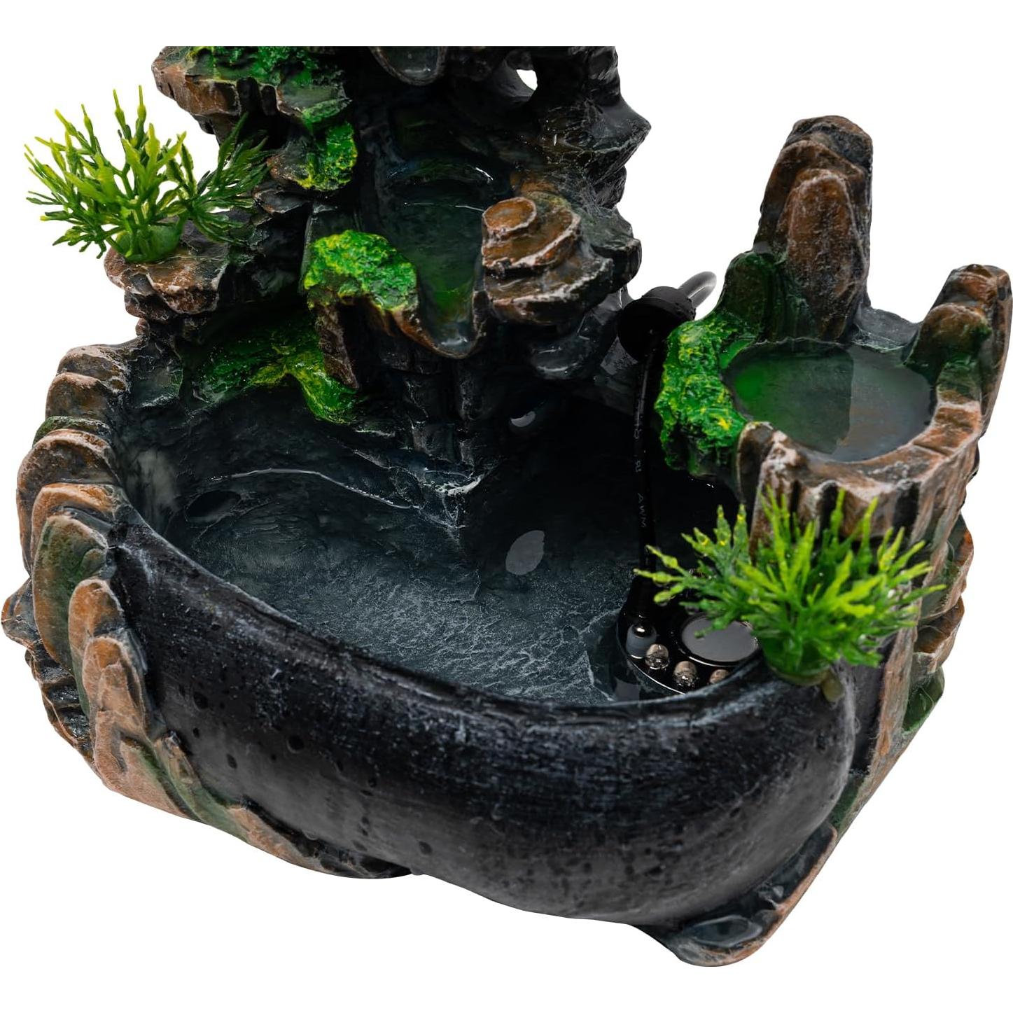 Fuente de Agua de Mesa CaLaOCO con Luces LED 29x22x28cm