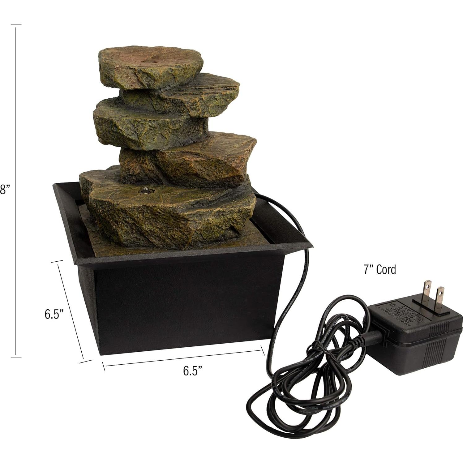 Fuente de Agua de Mesa Pure Garden 20 cm con Luz LED y Sonidos