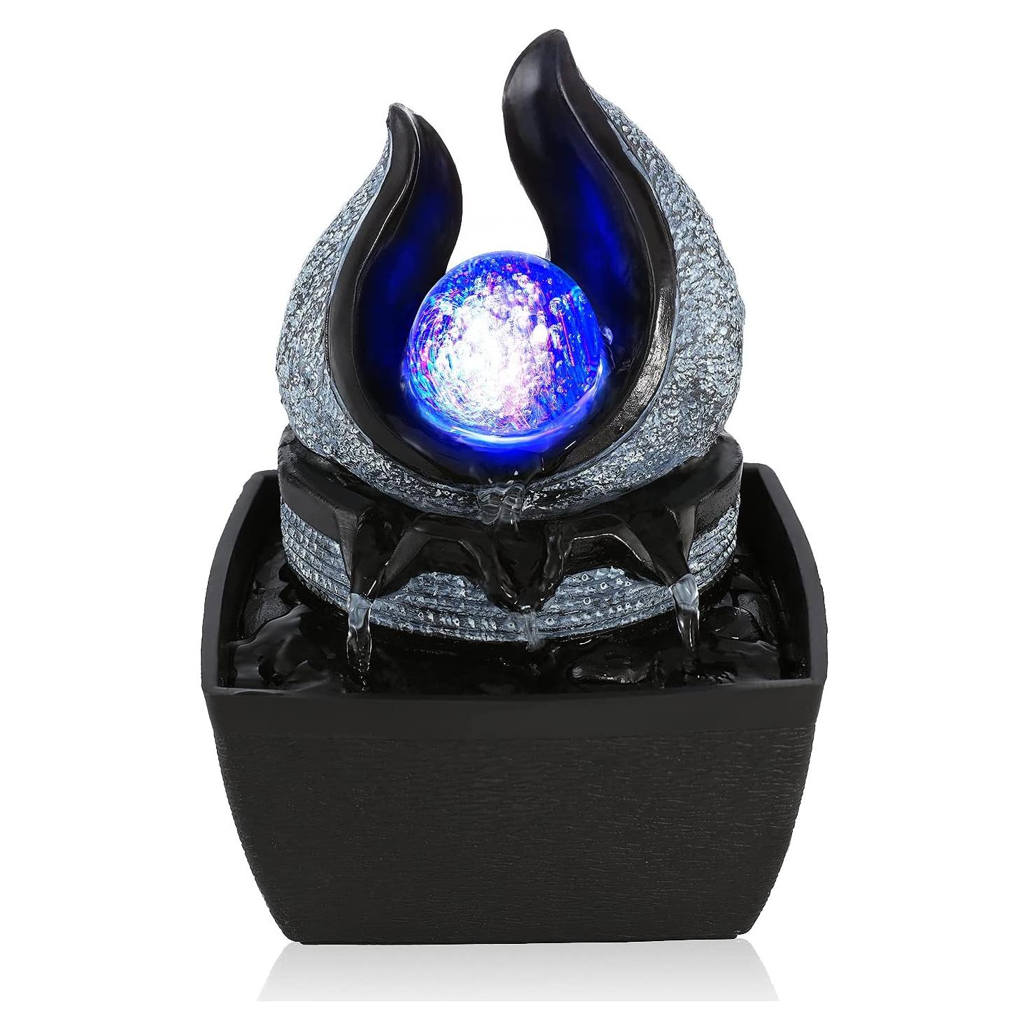 Fuente de Agua WICHEMI Mini Cascada LED 13x12x18.5cm