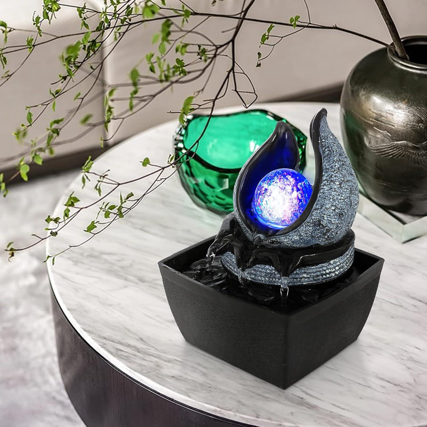 Fuente de Agua WICHEMI Mini Cascada LED 13x12x18.5cm