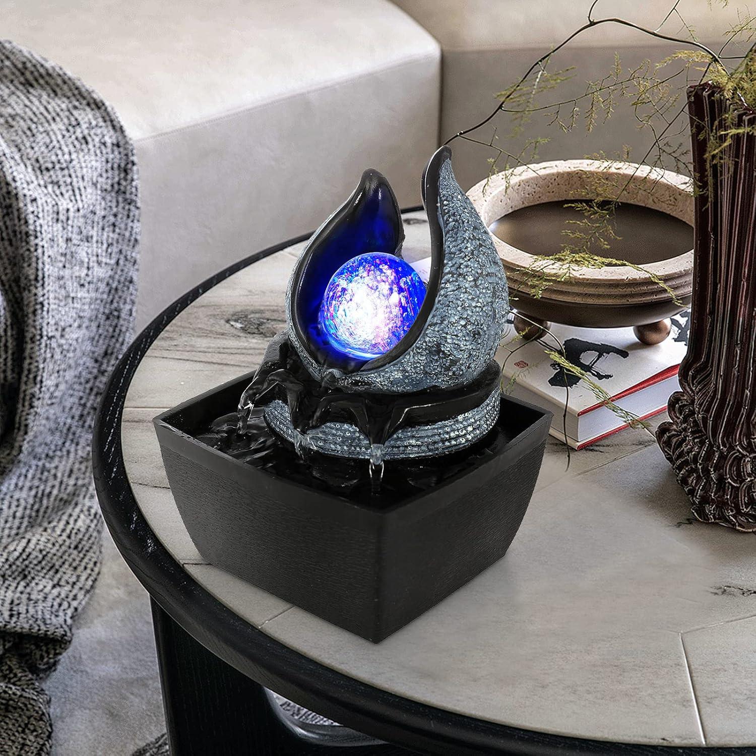 Fuente de Agua WICHEMI Mini Cascada LED 13x12x18.5cm