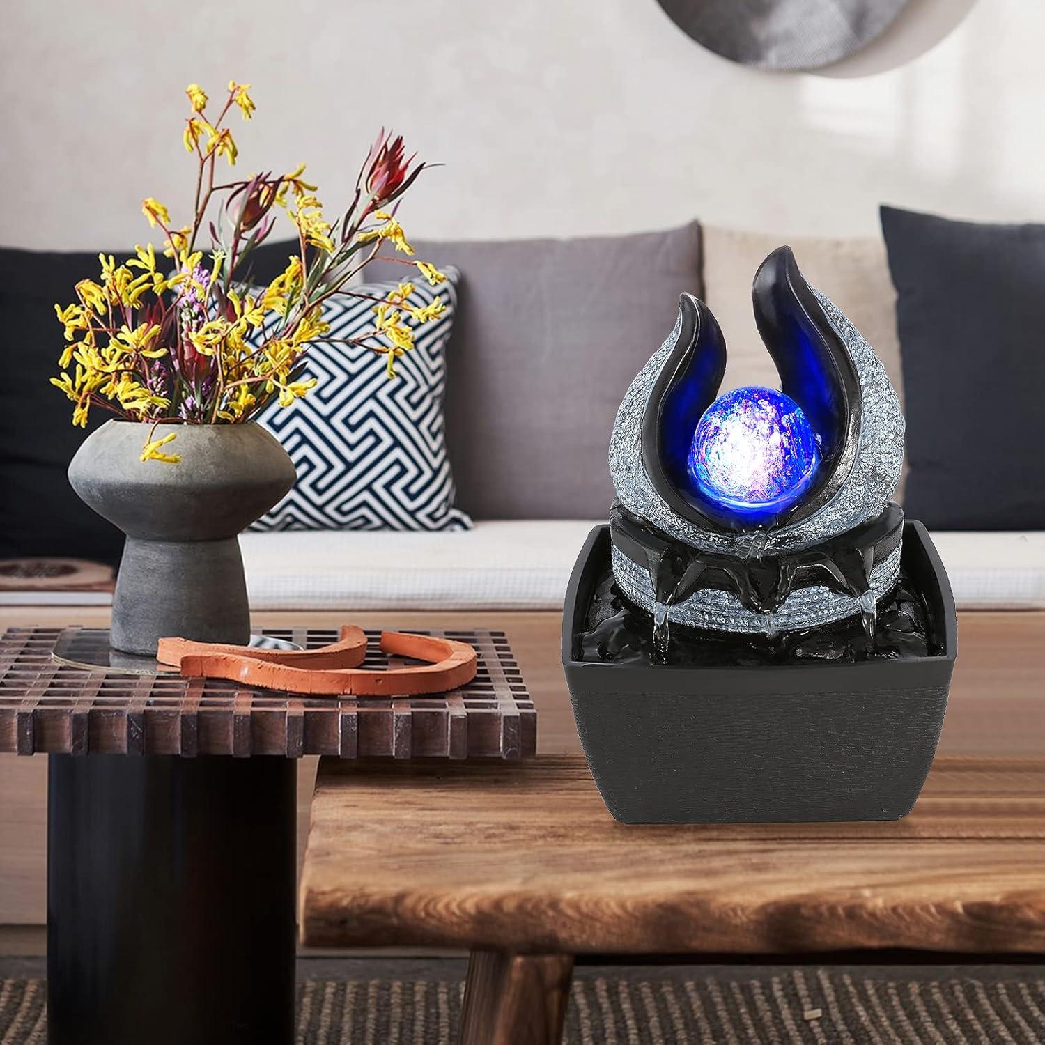 Fuente de Agua WICHEMI Mini Cascada LED 13x12x18.5cm