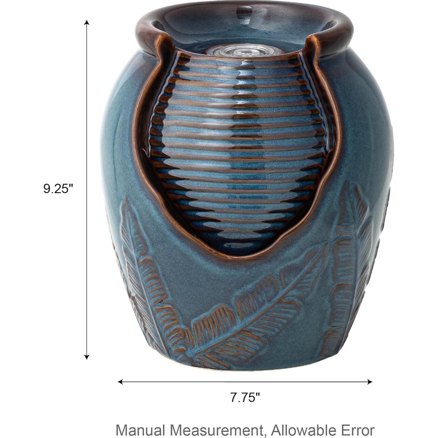 Fuente de Agua de Cerámica Glitzhome con Luz LED 23.5 cm