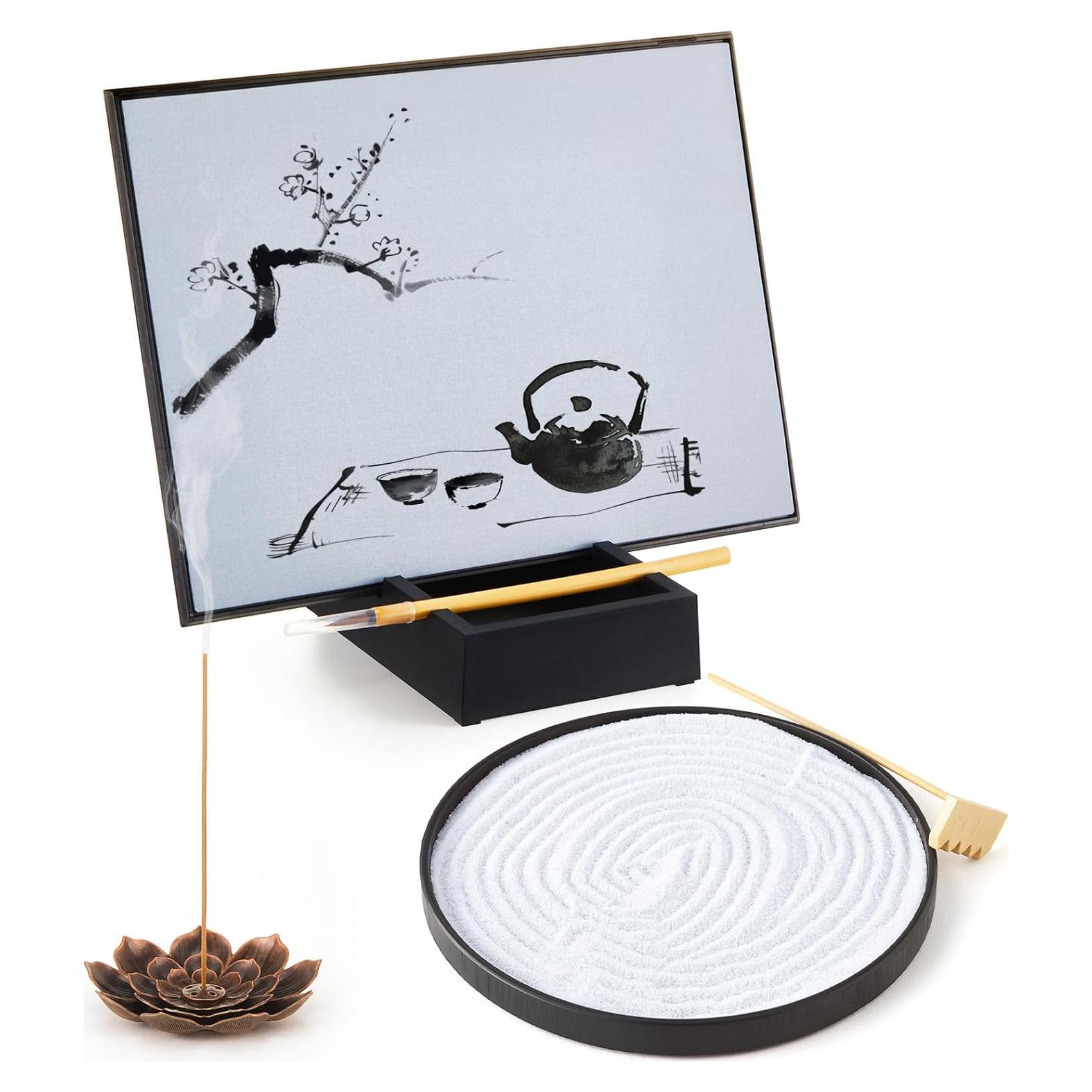 Set de Meditación Zen 5 Piezas AmazingSpark con Jardín y Incienso