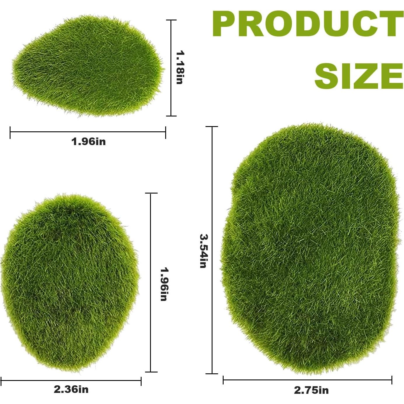 30 Piezas de Piedras de Musgo Artificial Anxingo - Decoración Verde