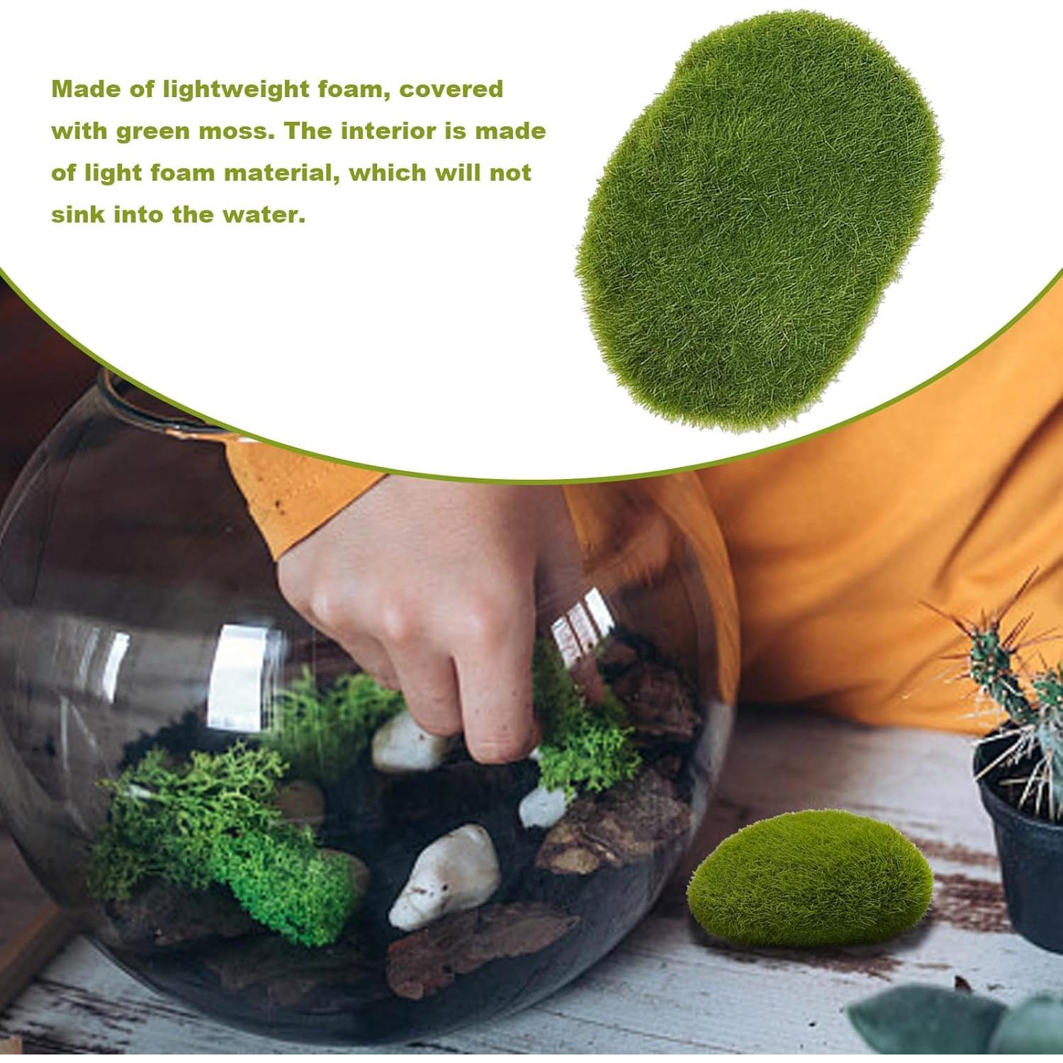 30 Piezas de Piedras de Musgo Artificial Anxingo - Decoración Verde