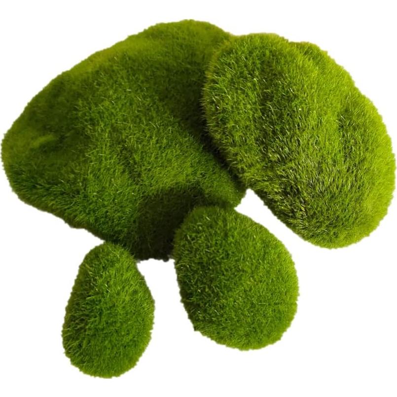 Rocas de Musgo Artificial Ebonee - 20 Piezas en 4 Tamaños