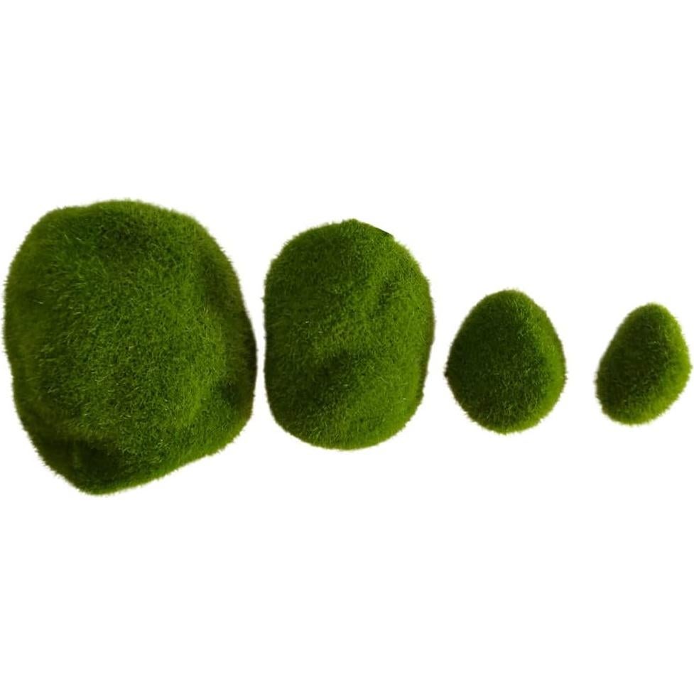 Rocas de Musgo Artificial Ebonee - 20 Piezas en 4 Tamaños
