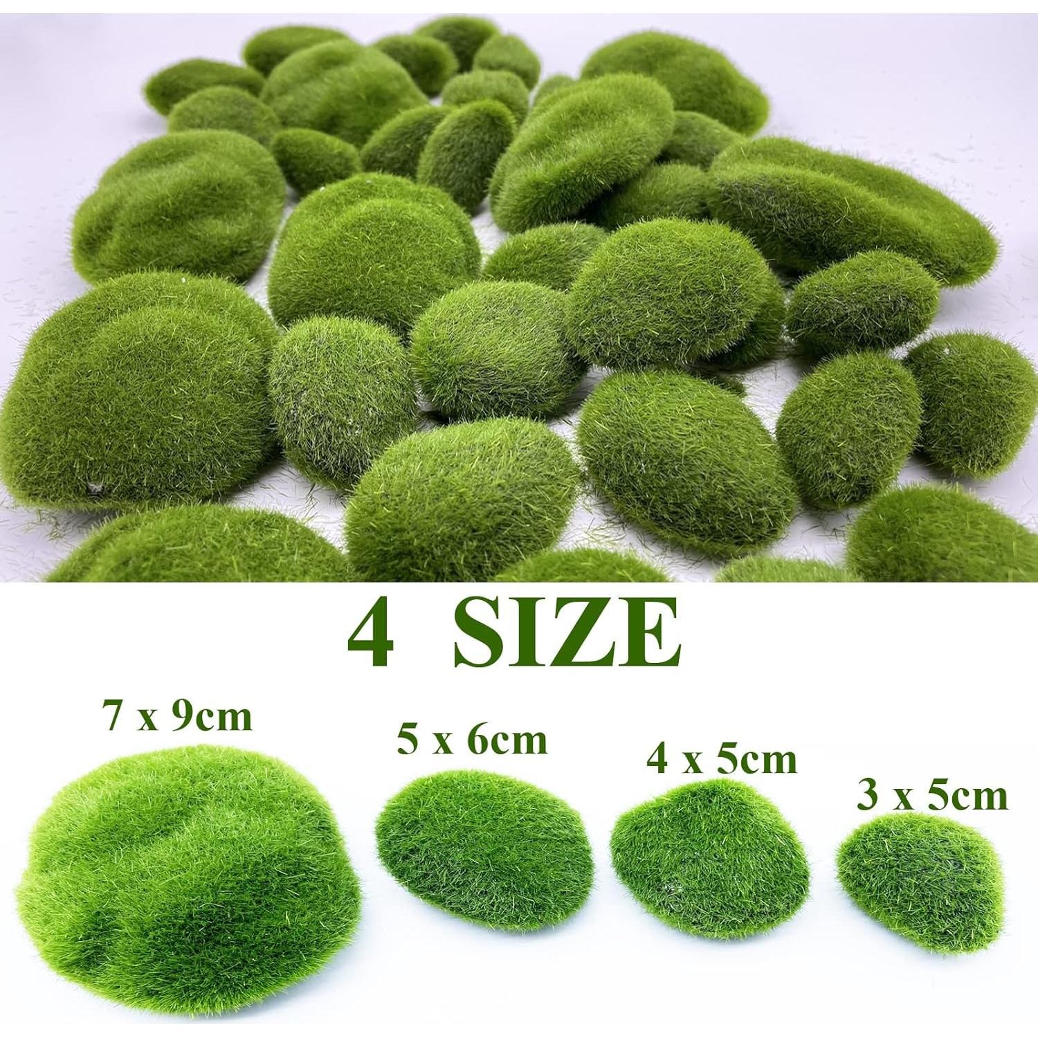 40 Rocas de Musgo Artificial DUENEW Verde para Decoración