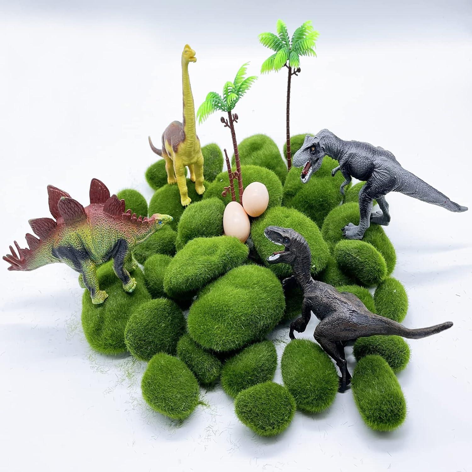 40 Rocas de Musgo Artificial DUENEW Verde para Decoración