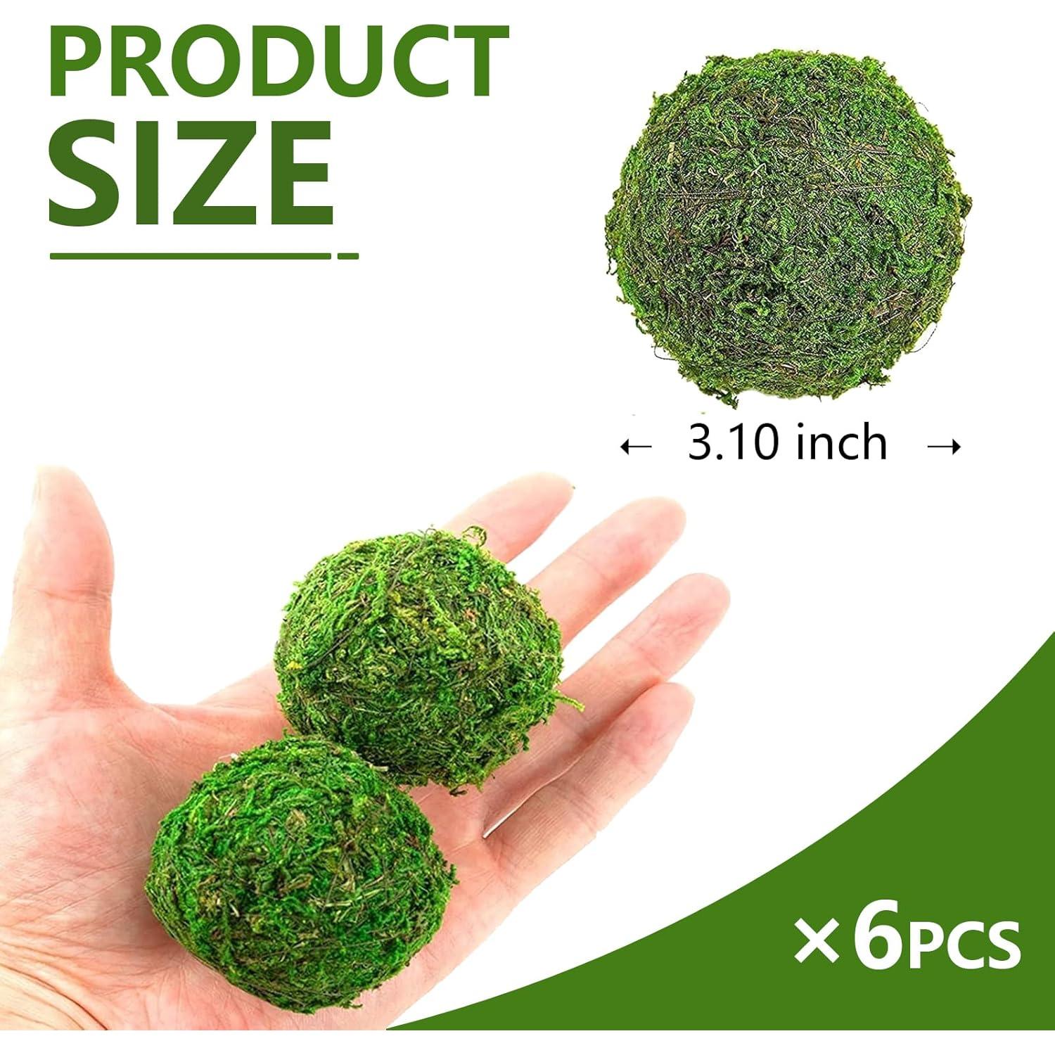 6 Bolas de Musgo Falsas Tezuyok para Decoración de Cuencos