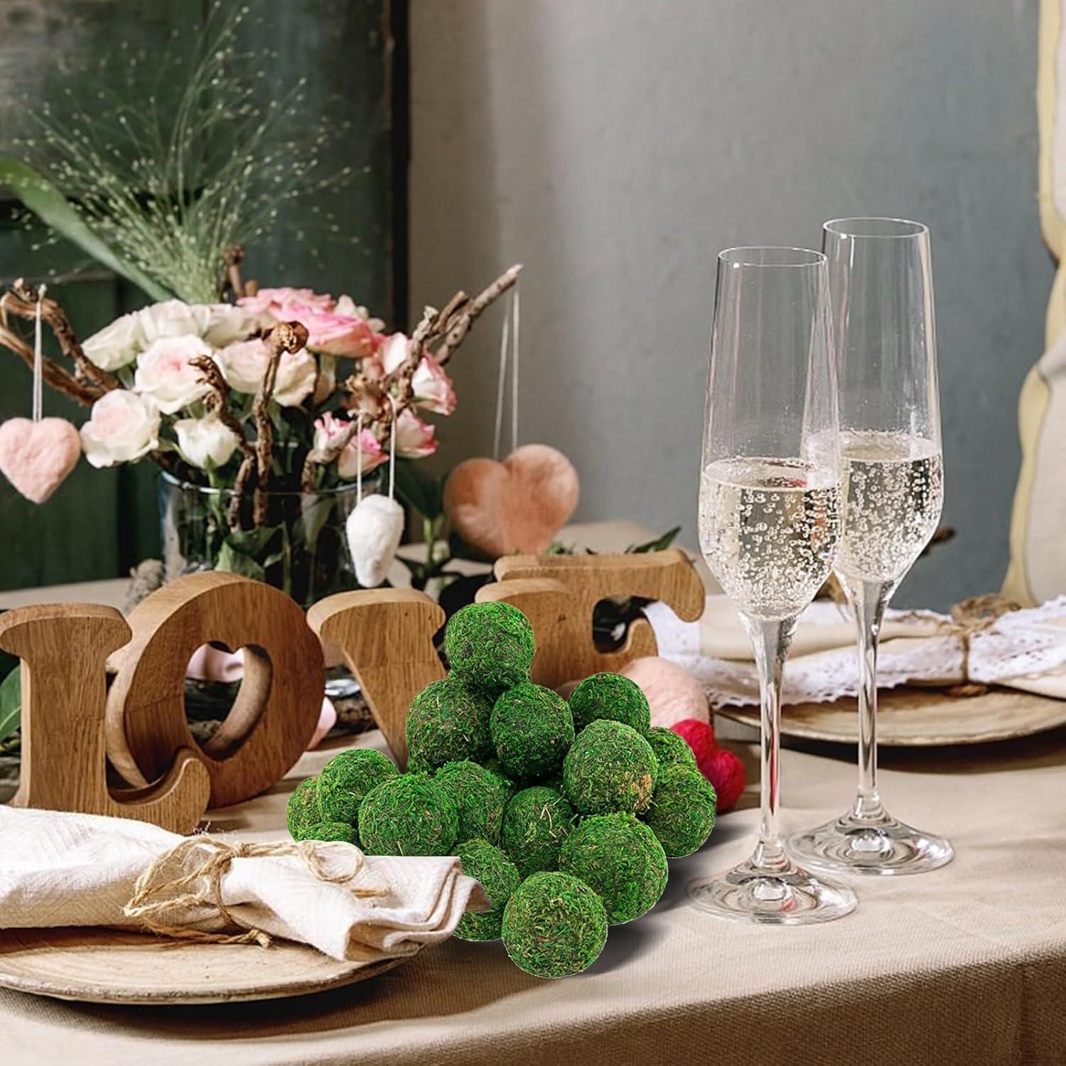 6 Bolas de Musgo Falsas Tezuyok para Decoración de Cuencos